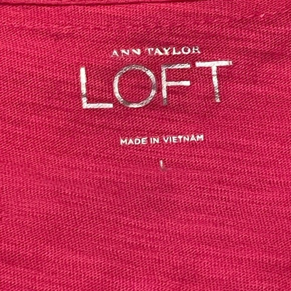 Ann Taylor Loft Hot Pink Pom Pom Sleeveless Blouse Sz L - Picture 4 of 6